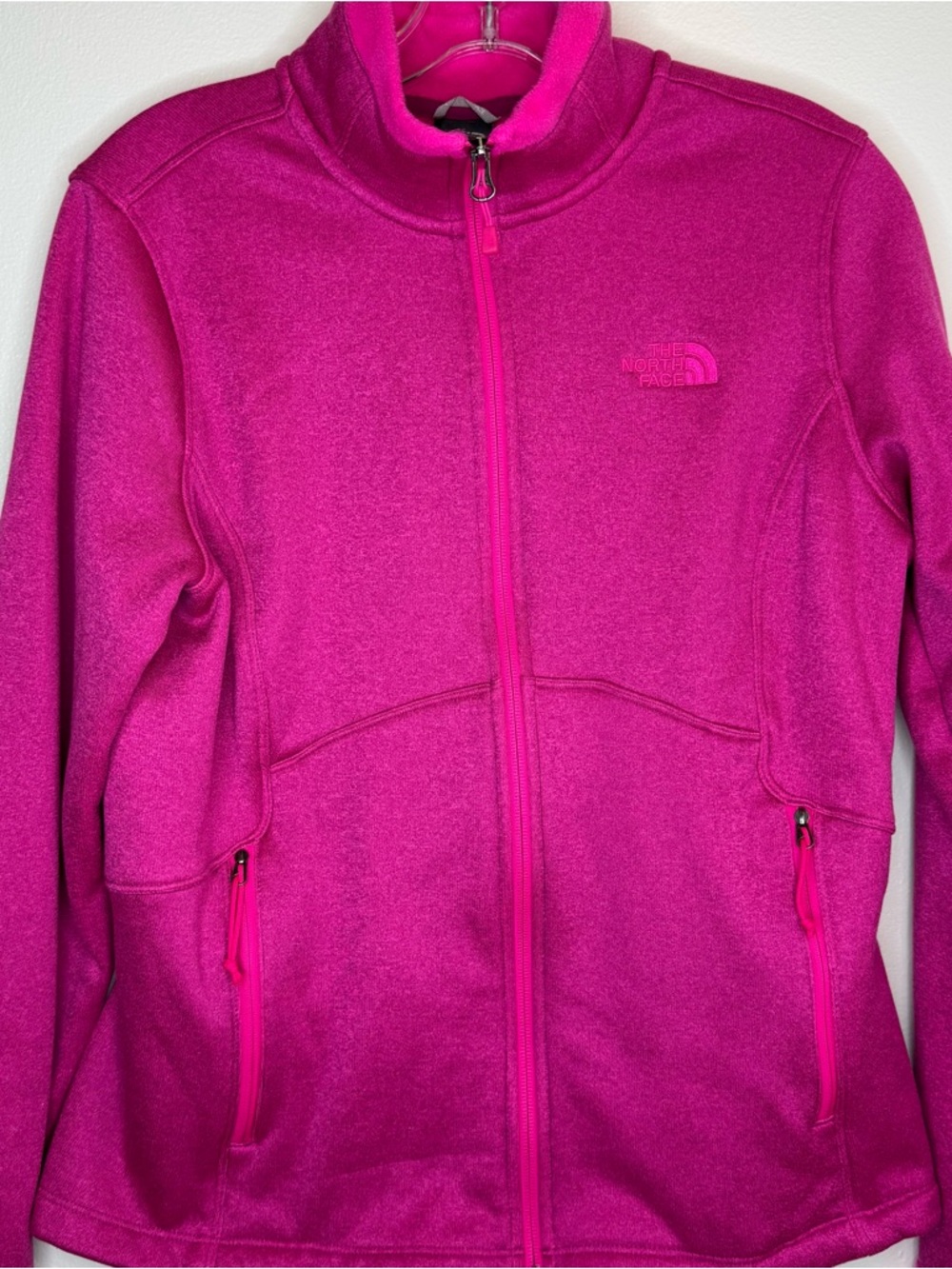 The North Face Agave Full Zip Fleece Jacket Pink Womens Large L Smooth Face